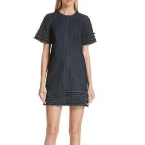 Cinq A Sept Ashton Crewneck Short-Sleeve Cotton Shift Dress Womens Size 4